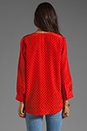 view 2 of 6 Marlo E Polka Dot Blouse in Fiery Red