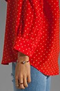 view 5 of 6 Marlo E Polka Dot Blouse in Fiery Red