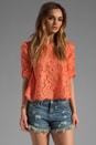 view 1 of 5 Fanny Lace Top in Hot Coral
