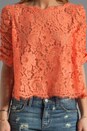 view 3 of 5 Fanny Lace Top in Hot Coral