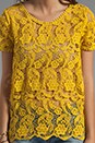 view 3 of 4 Devine Crochet Lace Top in Curry