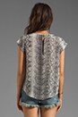 view 2 of 4 Rancher Irregular Snake Silk Print Top in Caviar