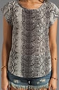 view 3 of 4 Rancher Irregular Snake Silk Print Top in Caviar
