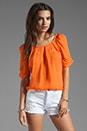 view 1 of 4 Eleanor Matte Silk Top in Carrot