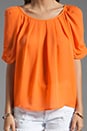 view 3 of 4 Eleanor Matte Silk Top in Carrot