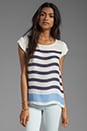 view 1 of 4 Terry Stripe Print Top in Blue Violet