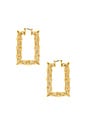view 1 of 2 Square Bamboo Hoops in Gold