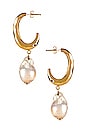 view 2 of 3 BOUCLES D'OREILLES CRÉOLE BAROQUE in Gold