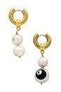 view 2 of 2 Lucky 8 Mismatched Earrings in Gold