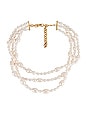 view 1 of 2 Rosie Triple Layer Pearl Necklace in Gold