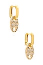 view 1 of 3 Keeping Tabs Pave Earrings in Gold
