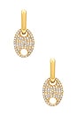 view 2 of 3 Keeping Tabs Pave Earrings in Gold