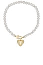 view 1 of 2 Heart Pearl Necklace in Gold