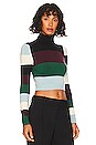 view 2 of 4 Long Sleeve Crop Turtleneck in Black Color Block