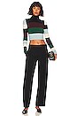 view 4 of 4 Long Sleeve Crop Turtleneck in Black Color Block