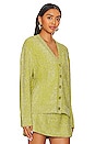 view 3 of 6 Cardigan in Chartreuse