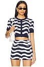 view 1 of 4 x REVOLVE X Revolve Short Sleeve Crop Cardigan in Navy & White
