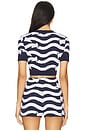 view 3 of 4 x REVOLVE X Revolve Short Sleeve Crop Cardigan in Navy & White