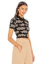 view 2 of 4 Polo Top in Black & Brown
