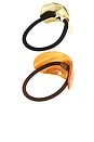 view 2 of 2 Tortoise And XL Wave Hair Cuff Set in Resin & 14k Gold Plated Brass