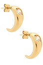 view 1 of 3 BOUCLES D'OREILLES OLIVIA in 14k Gold Plated Brass & CZ