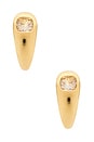 view 3 of 3 BOUCLES D'OREILLES OLIVIA in 14k Gold Plated Brass & CZ