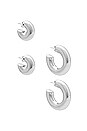 view 1 of 2 Monaco Hoop Earring Set in Silver