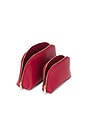 view 4 of 6 Red Python Embossed Pouch Set in Red