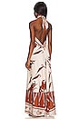 view 3 of 3 Del Mare Maxi Dress in La Mer Tabasco, Soft Yellow, & Rust in Ecru & Tabacco