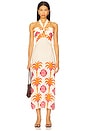 view 2 of 4 Water Adventure Ankle Dress in Ecru, Orange & Pink