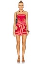 view 1 of 3 Raiz Ritual Mini Dress in Magenta, Pink, & Camel