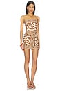 view 2 of 3 Ra?z Ritual Mini Dress in Camel & Ecru
