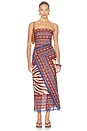 view 1 of 4 Paraiso Agreste Ankle Dress in Ecru & Blue