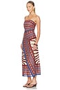view 3 of 4 Paraiso Agreste Ankle Dress in Ecru & Blue