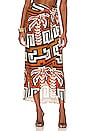 view 1 of 4 Sea of Sand Wrap Skirt in Kuna Chocolate, Terracotta, & Ecru