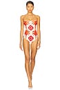 view 1 of 3 Alta Mar One Piece Swimsuit in Ecru, Red & Wine