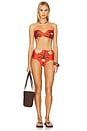 view 4 of 4 Sea Sprite Bikini Top in Red, Wine & Pink
