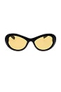 view 1 of 3 GAFAS DE SOL ROND in Matte Black, Gold, & Amber
