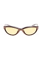view 1 of 3 Curvo Sunglasses in Matte Metallic Brown, Silver, & Amber