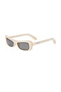 view 2 of 3 Capri Sunglasses in Metallic Pearl, Silver, & Grey