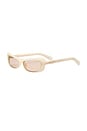 view 2 of 3 GAFAS DE SOL CAPRI in Striped Cream, Light Gold, & Truffle