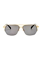 view 1 of 3 LUNETTES DE SOLEIL AVIADOR in Light Gold, Shiny Brown, & Khaki