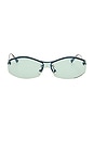 view 1 of 3 Geometric Sunglasses in Nickel & Mint