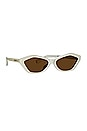 view 2 of 3 LUNETTES DE SOLEIL in Bambino White, Yellow Gold, & Brown