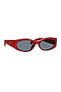 view 2 of 3 Oval Sunglasses in Ovalo Red, Yellow Gold, & Grey