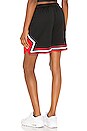 view 3 of 4 Essential Diamond Short in Black & University Red