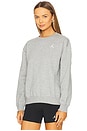 view 2 of 5 Brooklyn Fleece Crewneck Sweatshirt in Dark Grey Heather & White