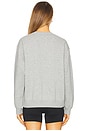view 3 of 5 Brooklyn Fleece Crewneck Sweatshirt in Dark Grey Heather & White