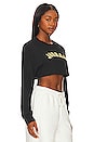 view 2 of 4 Super Crop Long Sleeve Graphic T-shirt in Black
