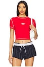 view 1 of 4 Cropped Tee in University Red